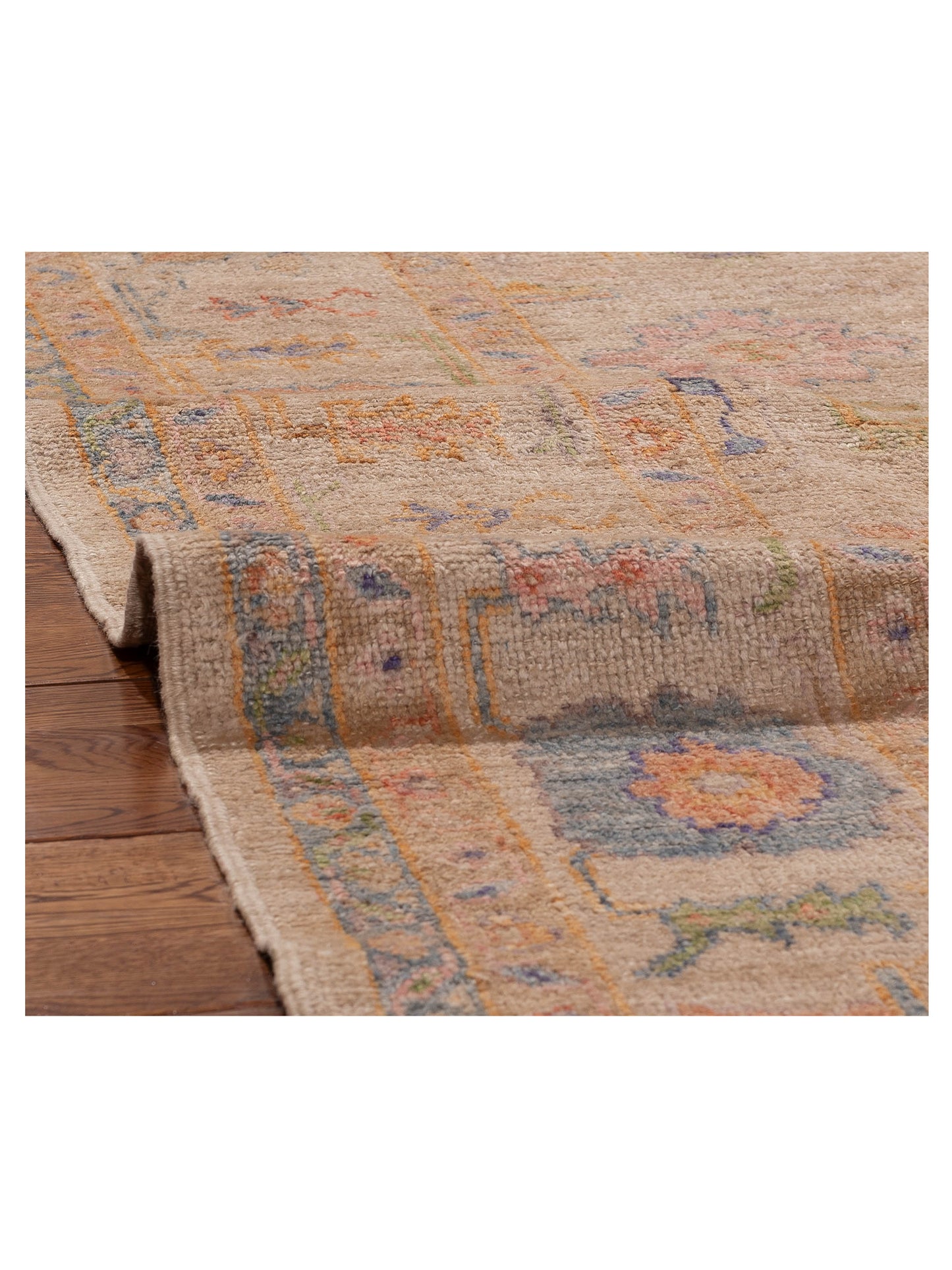 Angora Oushak 150280 Beige Beige 8x9.11 Hand Knotted Rug