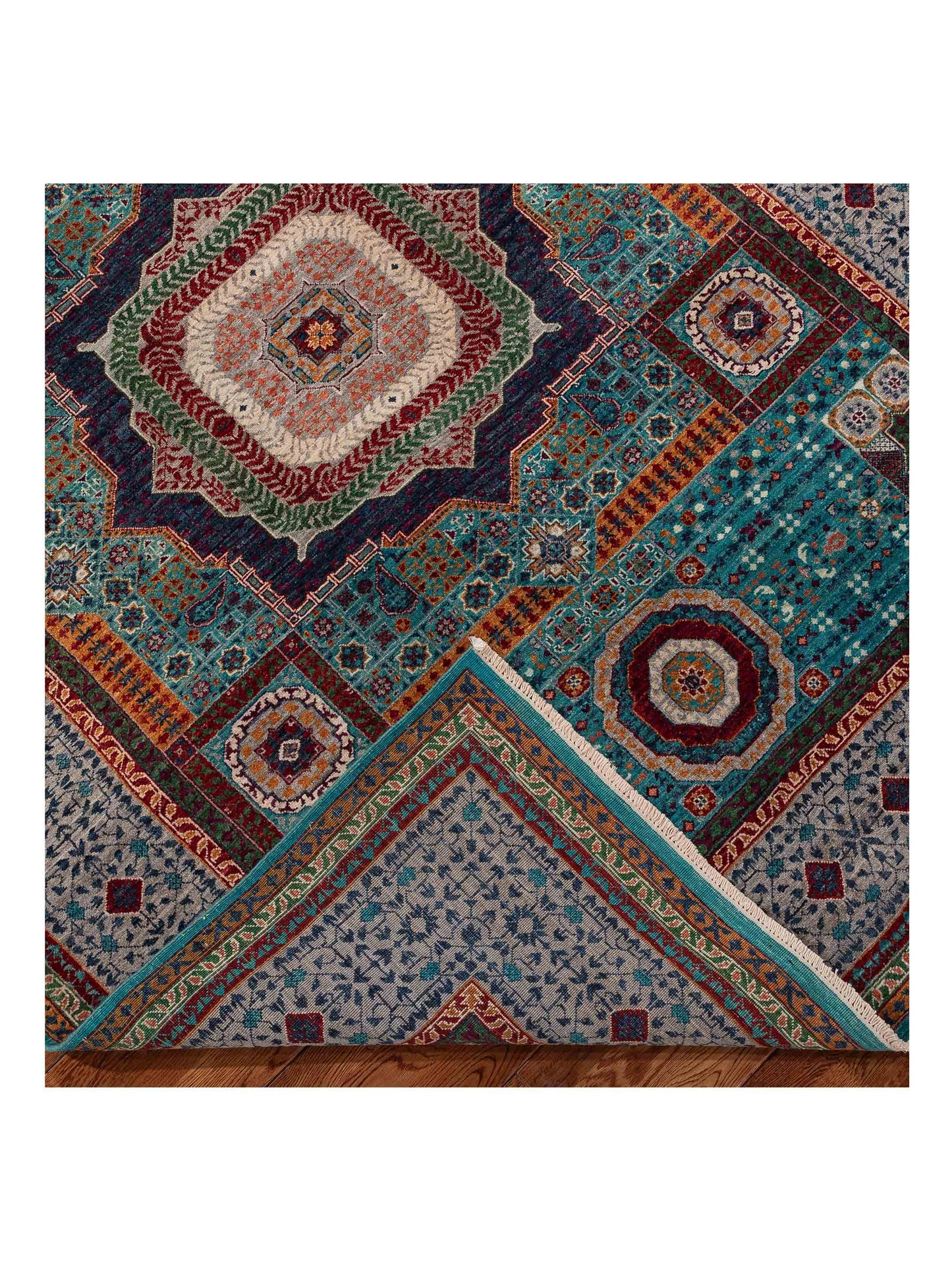 Artisan Mamluk 154631 Blue Gray 5.9x7.9 Hand Knotted Rug