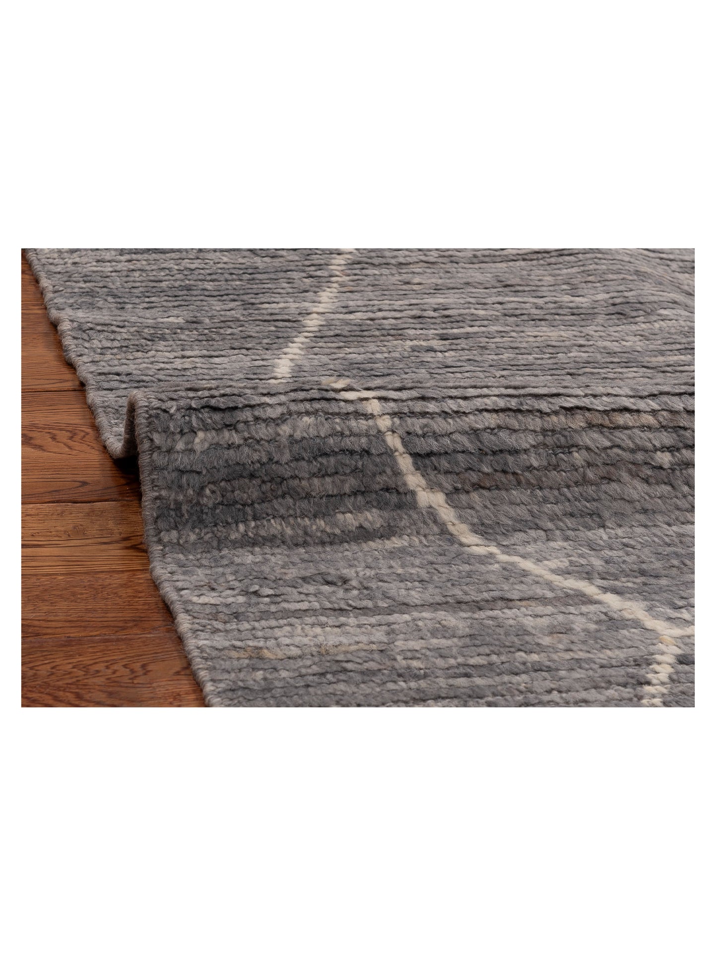 Berber Efes Gray Ivory 8x10.5 Hand Knotted Rug