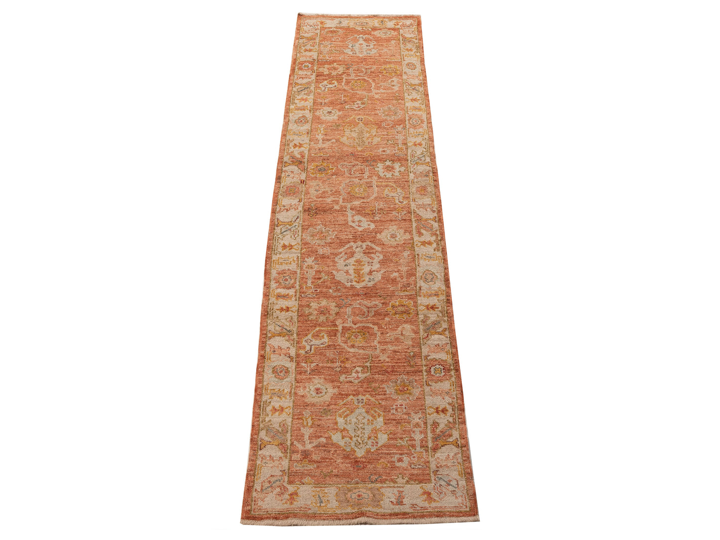 Angora Oushak 149500 Pink Ivory 2.8x11.6 Hand Knotted Rug