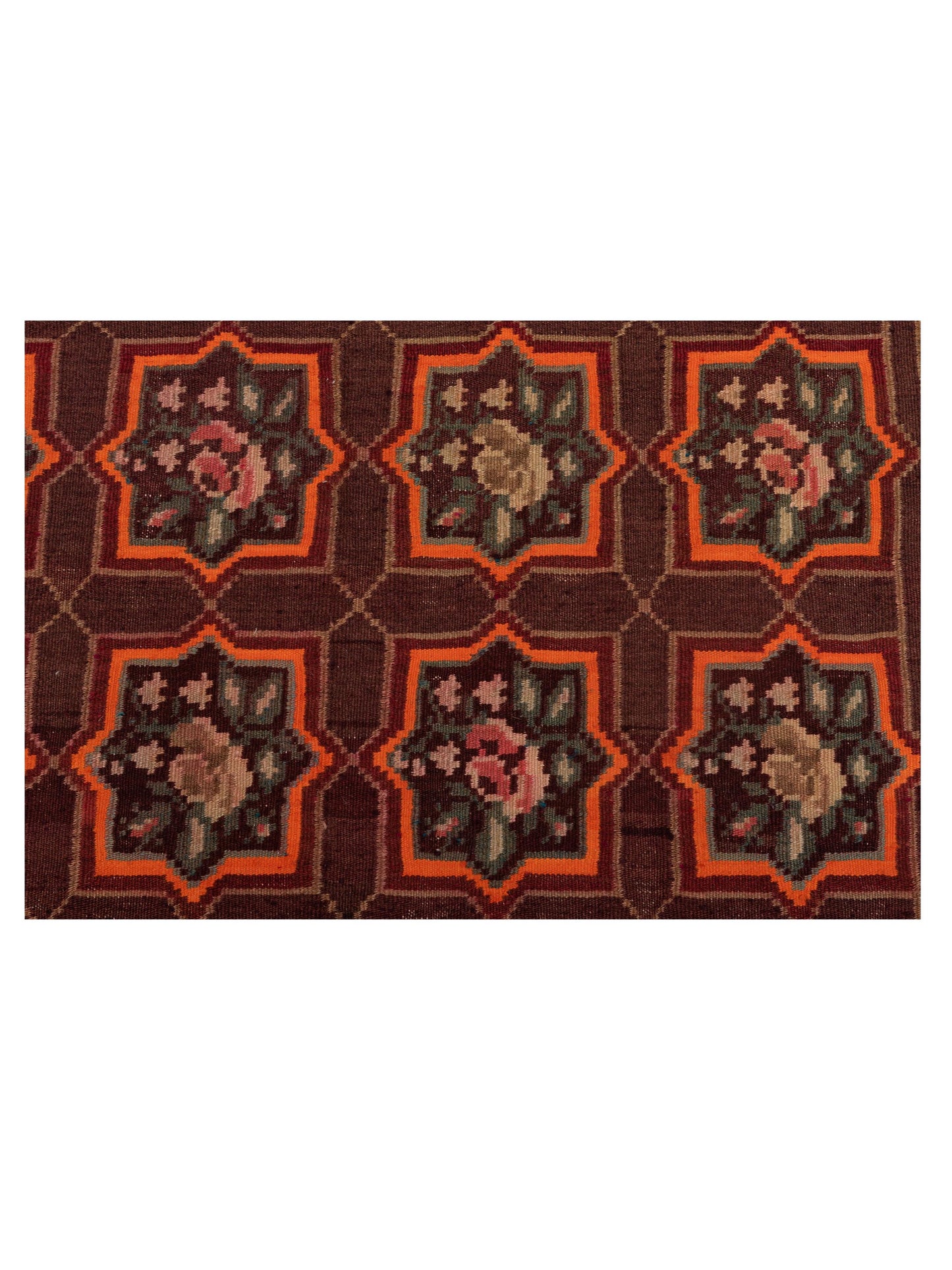 Old Basserabian Kilim 74997 Burgundy Black 4.11x6.11 Hand Woven Rug