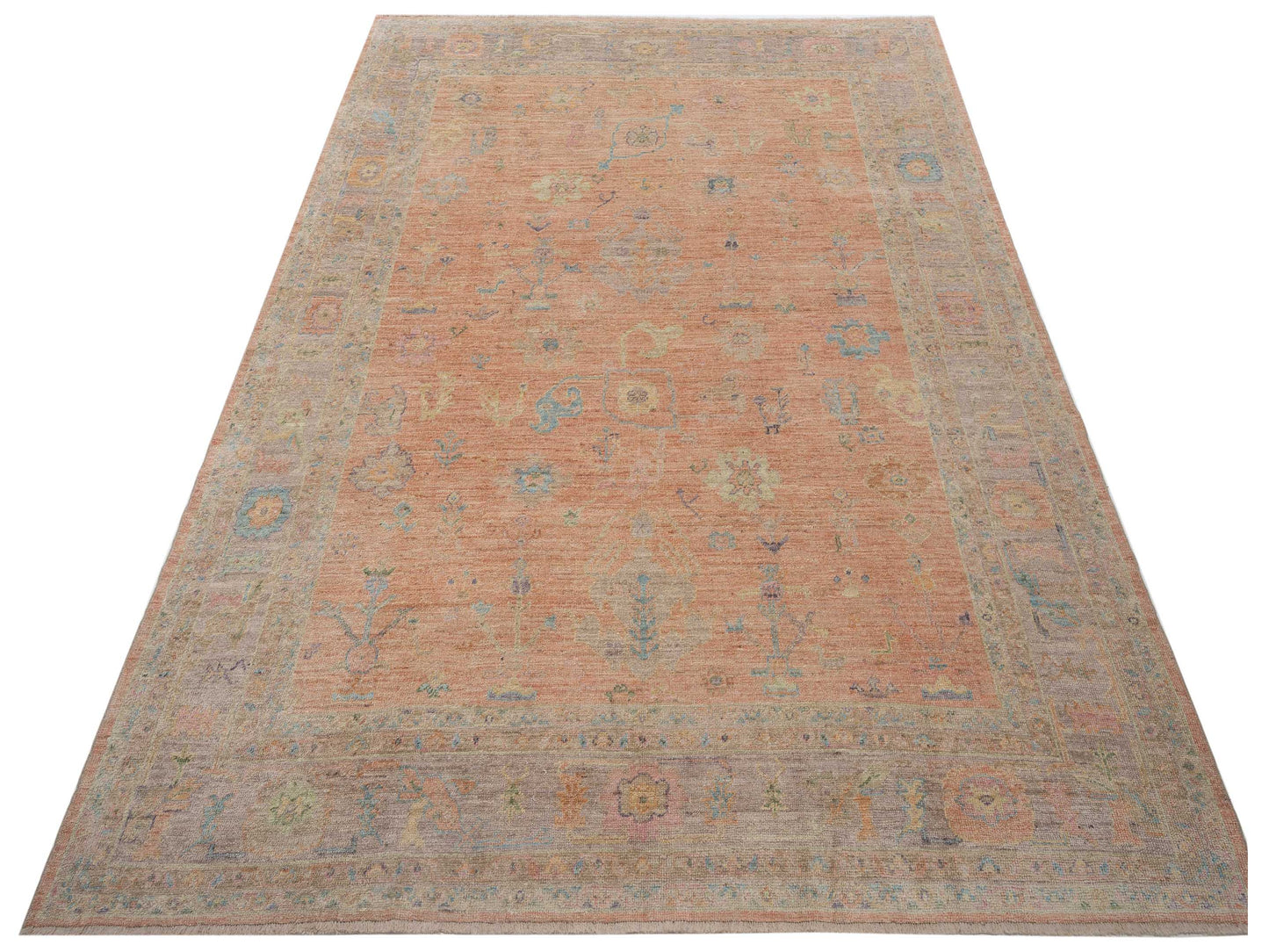 Angora Oushak 145449 Pink Purple 9x11.6 Hand Knotted Rug