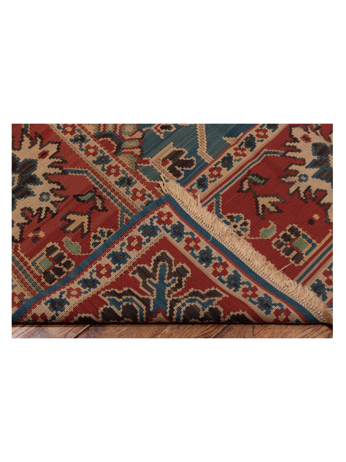 Transilvanian Kilim 69997 Blue Red 9.2x11.10 Hand Woven Rug