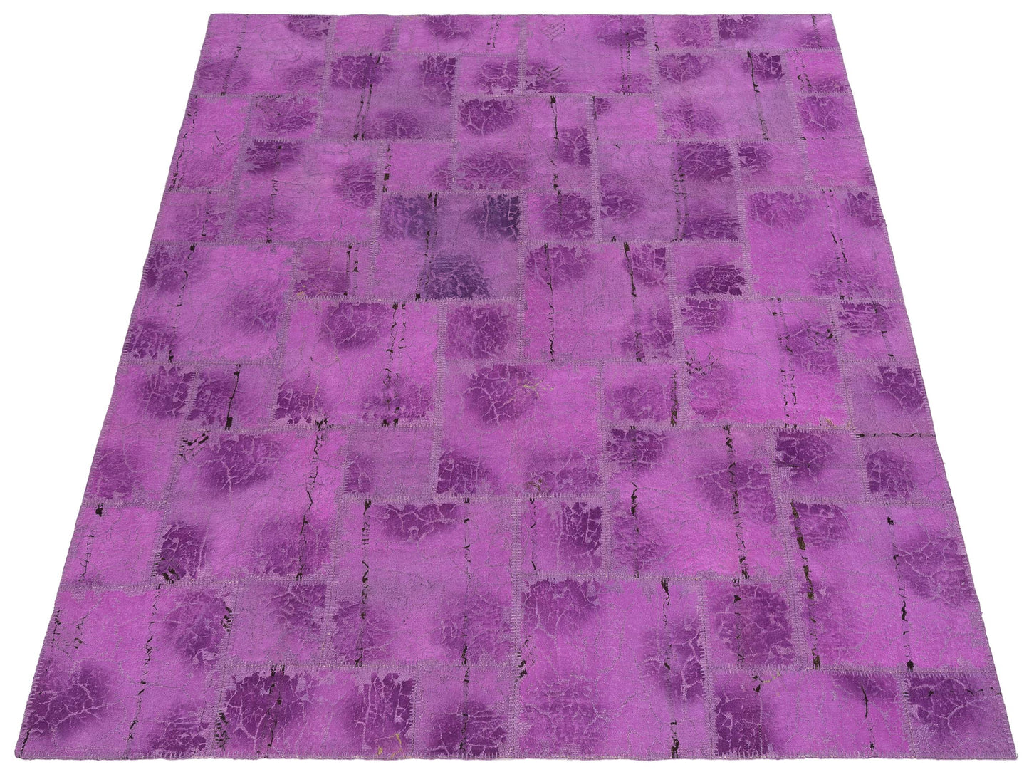 Turkish Vestige Patchwork 142790 Plum 8.3x9.9 Hand Knotted Rug