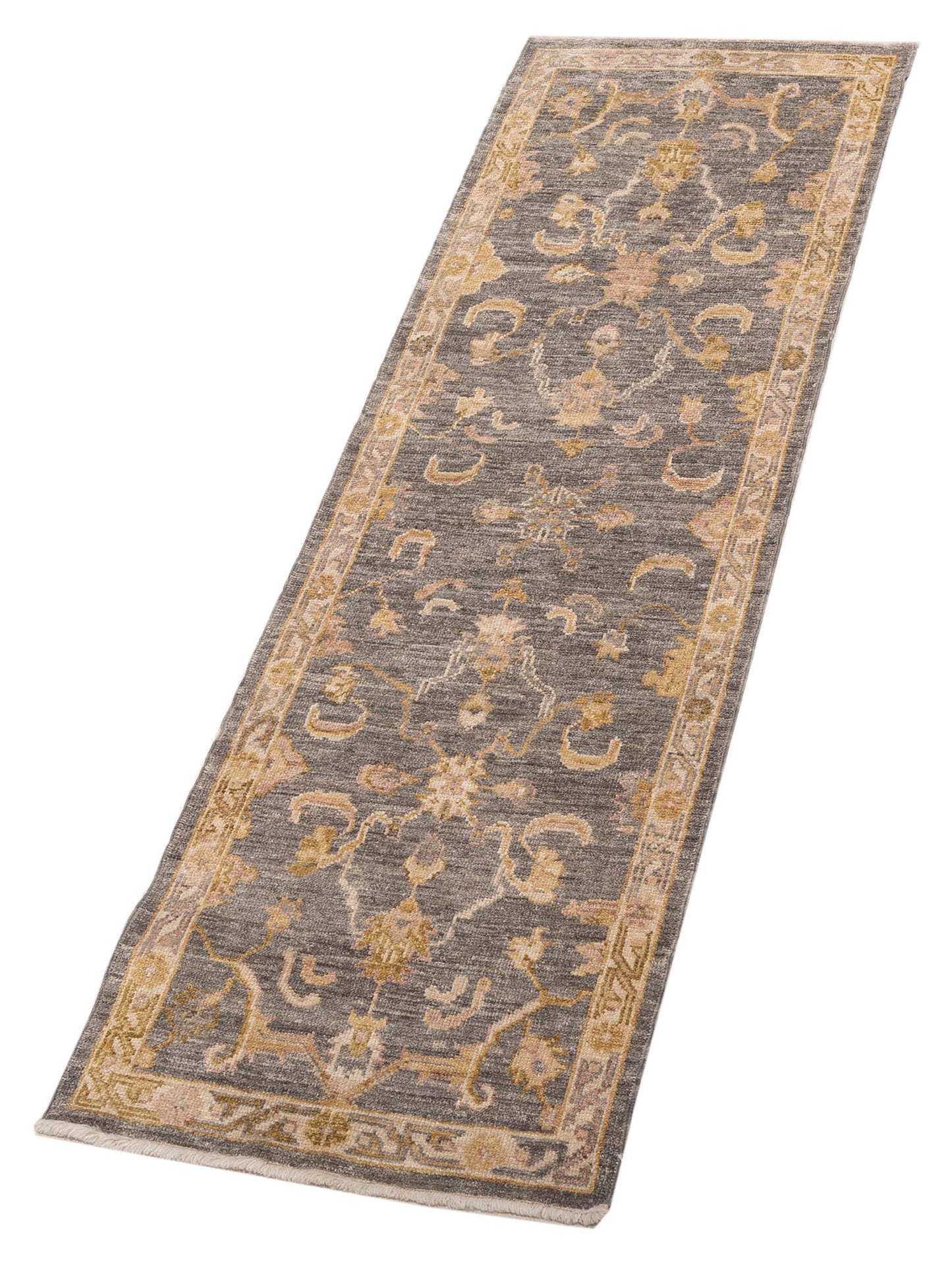 Angora Oushak 141299 Gray Ivory 2.9x8.11 Hand Knotted Rug