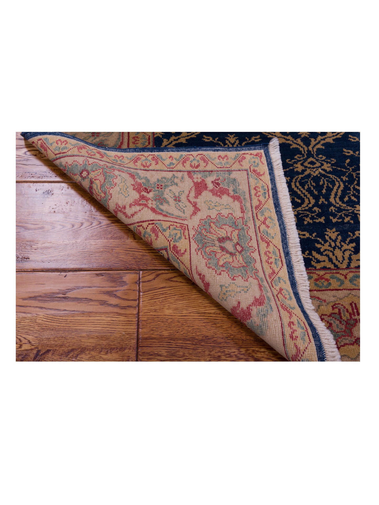 Antique Loom 107987 Navy Beige 4x6 Hand Knotted Rug