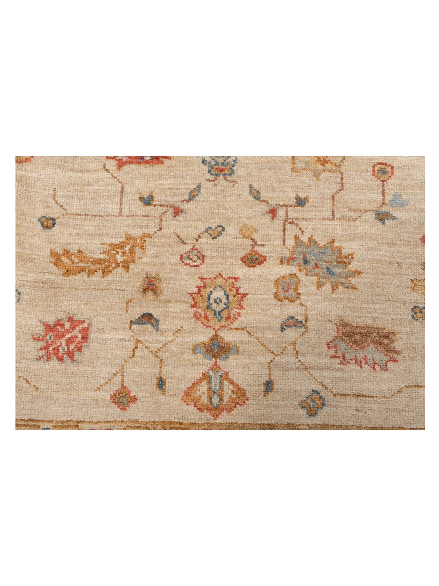 Angora Oushak 144629 Ivory Orange 8.3x9.8 Hand Knotted Rug