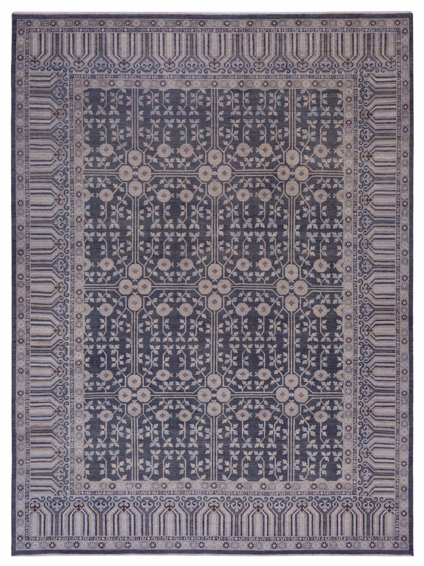 Rajpur Platinum  Dark Gray Brown Traditional