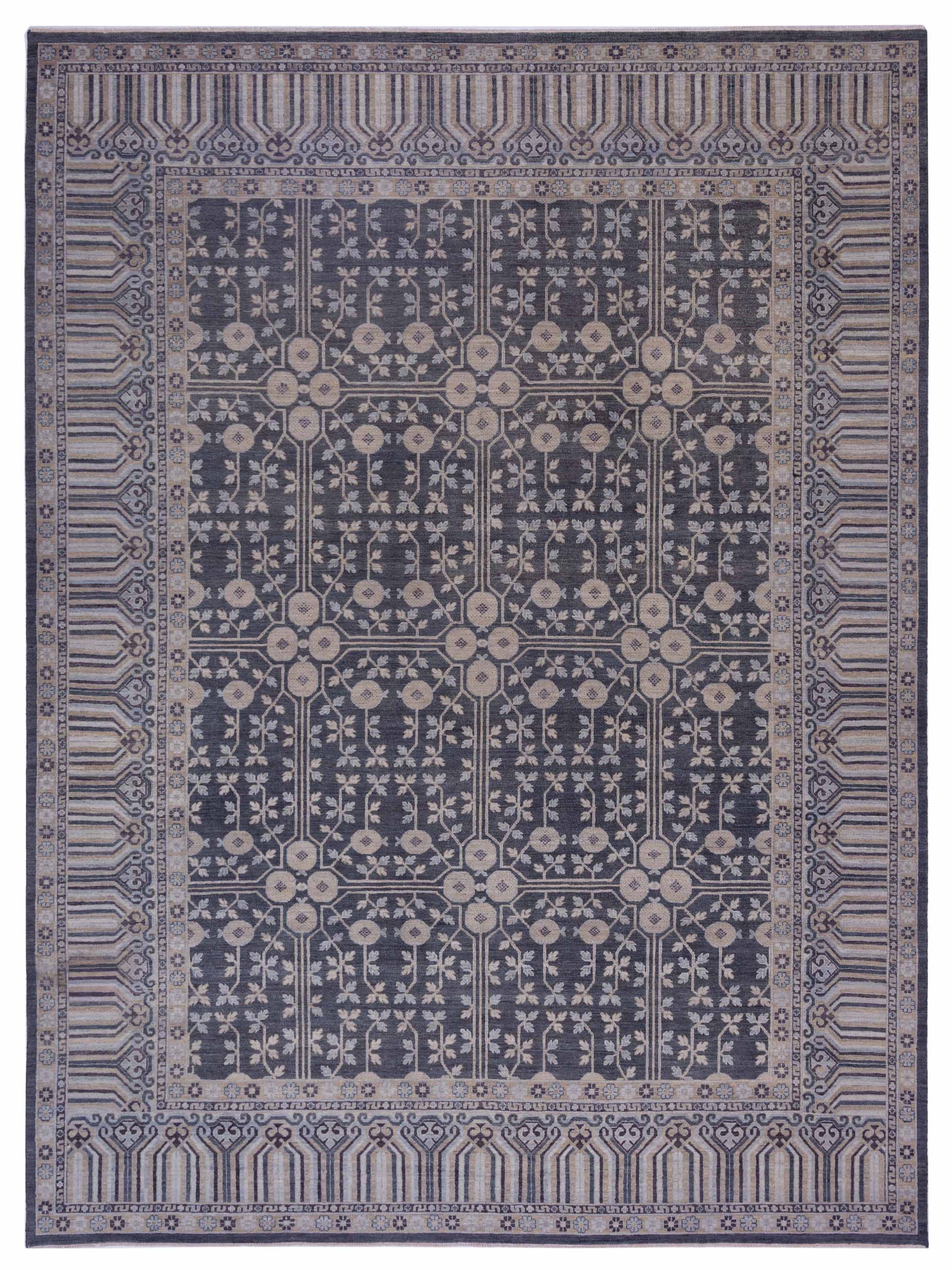Rajpur Platinum  Dark Gray Brown Traditional