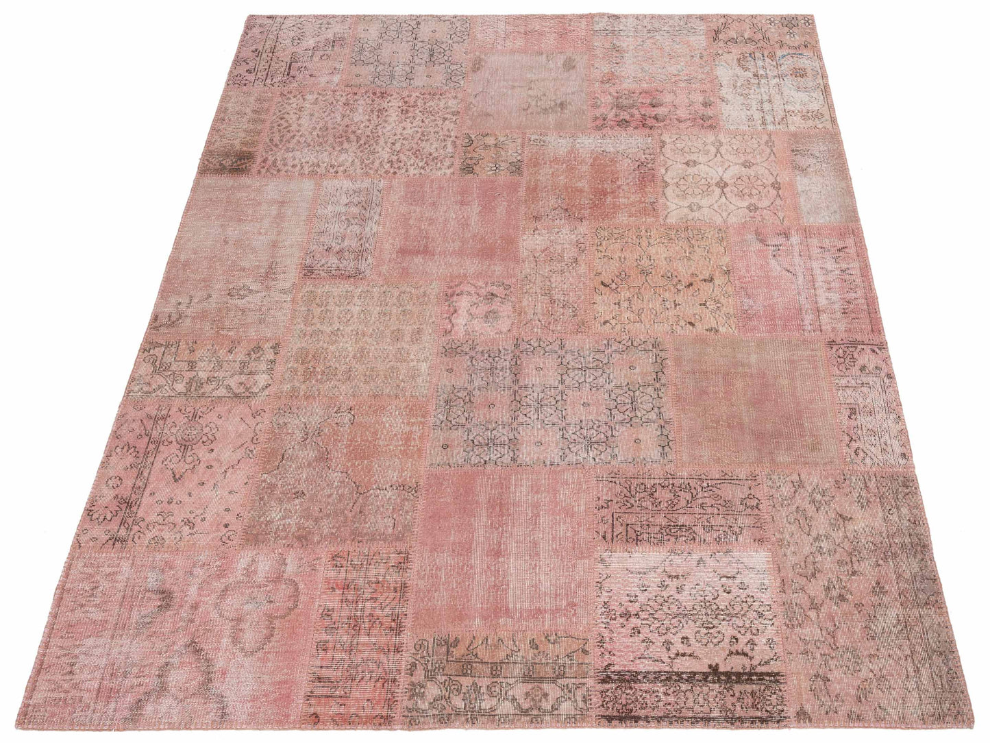 Turkish Vestige Patchwork 149178 Pink 8.1x10 Hand Knotted Rug