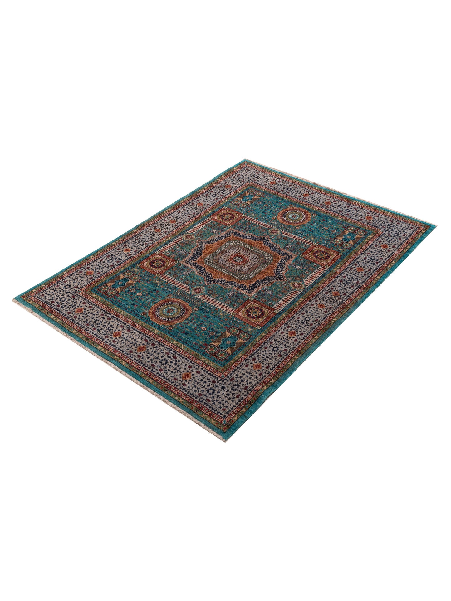 Artisan Mamluk 154784 Blue Gray 5.10x7.10 Hand Knotted Rug
