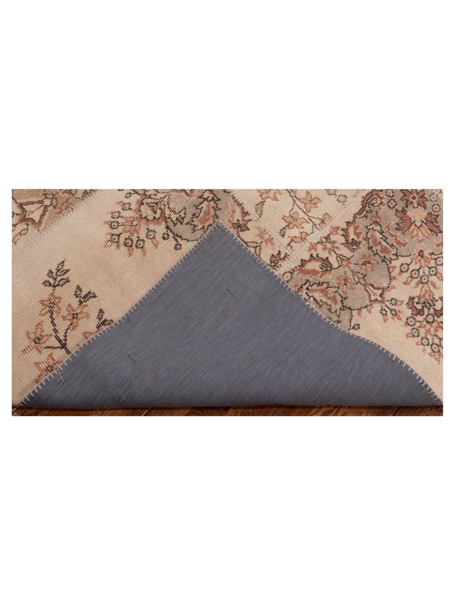 Turkish Vestige Patchwork 109462 Beige Brown 5.9x8.2 Hand Knotted Rug