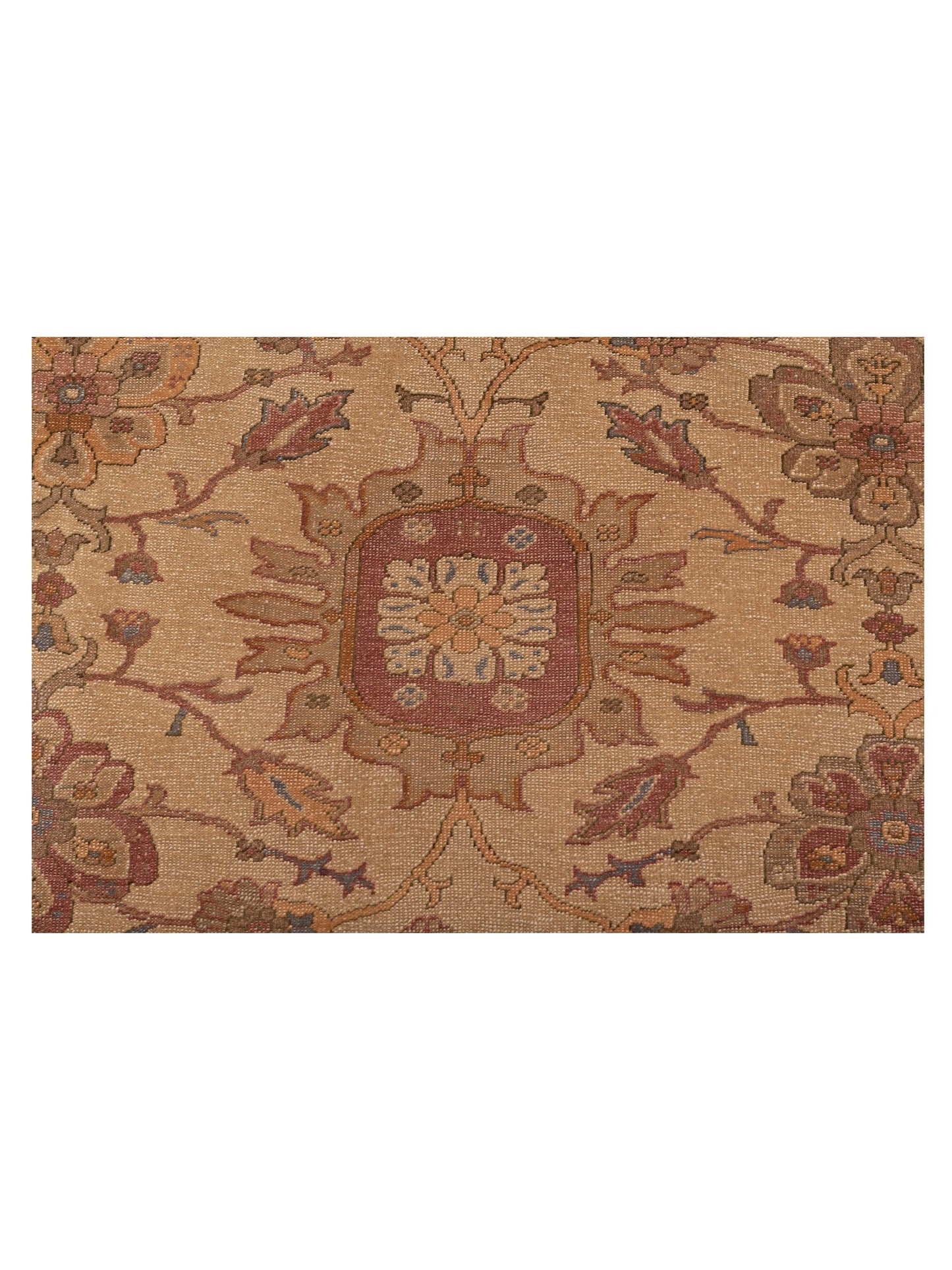 Turkish Elvan 73904 Beige Light Green 9.3x11.2 Hand Knotted Rug
