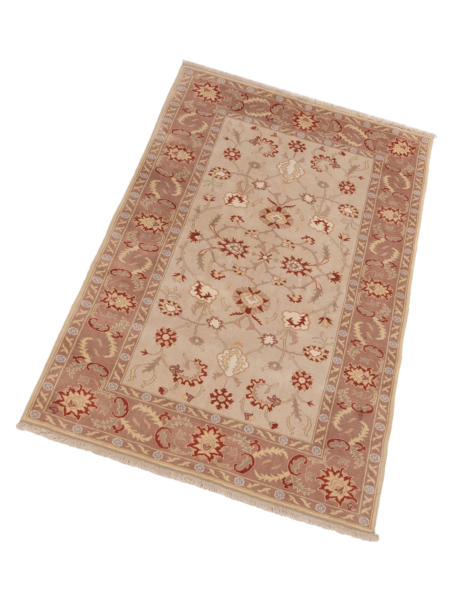 Milas 146153 Beige Pink 5.6x8.5 Hand Knotted Rug