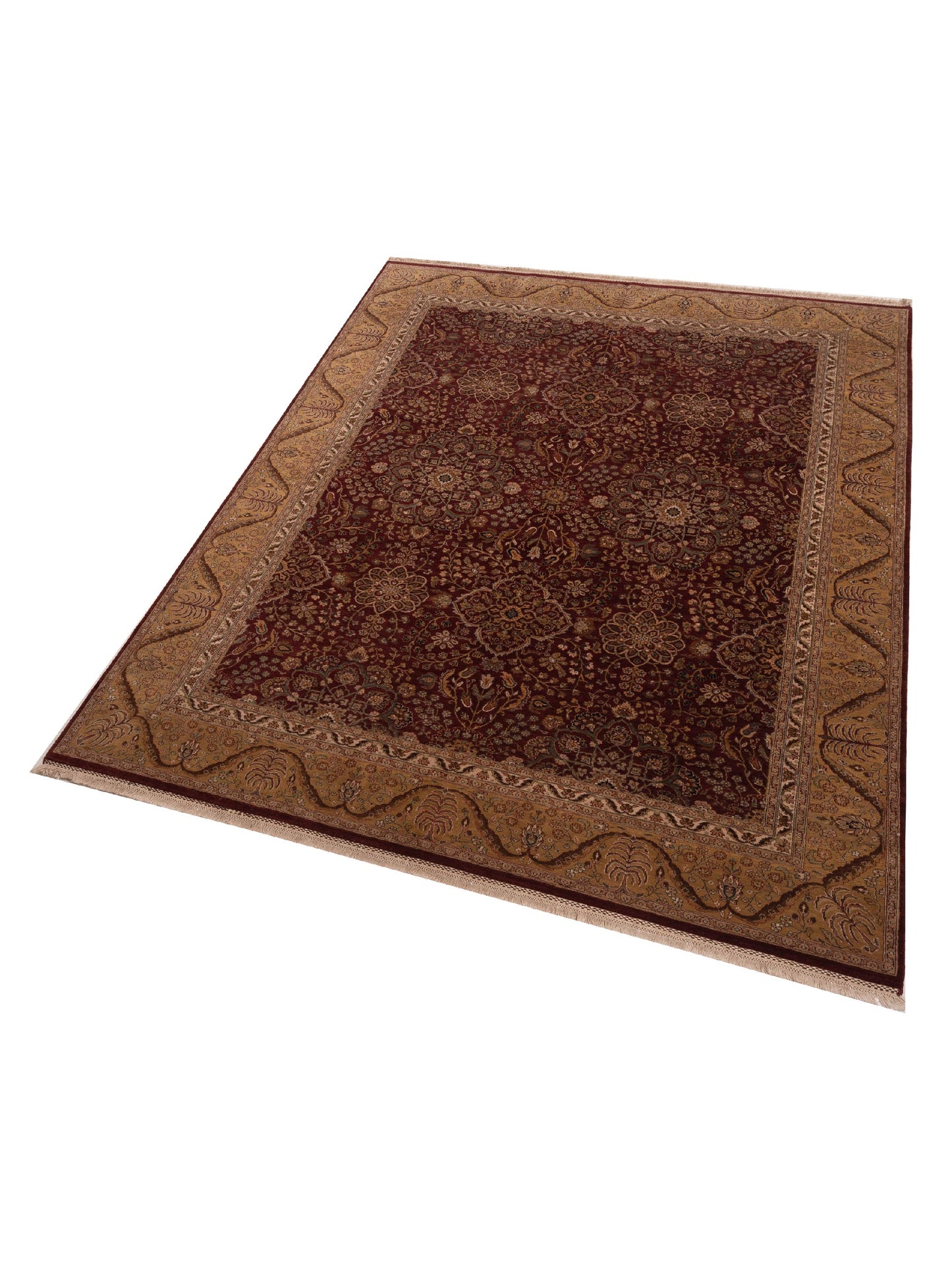 Platinum 91738 Red Gold 9x11.8 Hand Knotted Rug