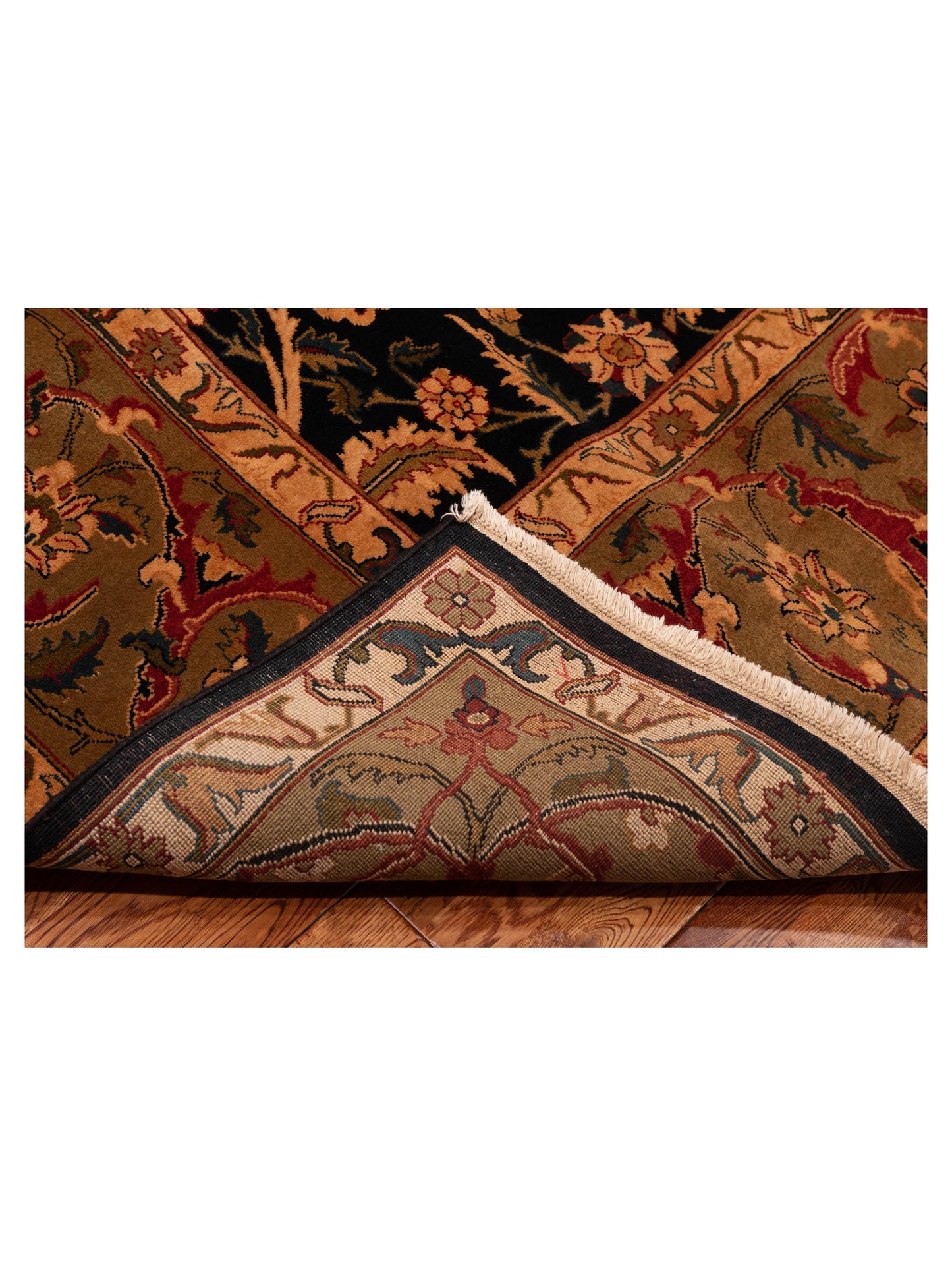 Jahan 83585 Black Olive 8.11x12.4 Hand Knotted Rug