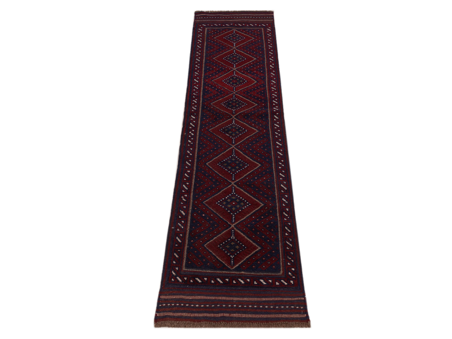Afghan Soumak 146653 Red Navy 2x8.2 Hand Woven Rug