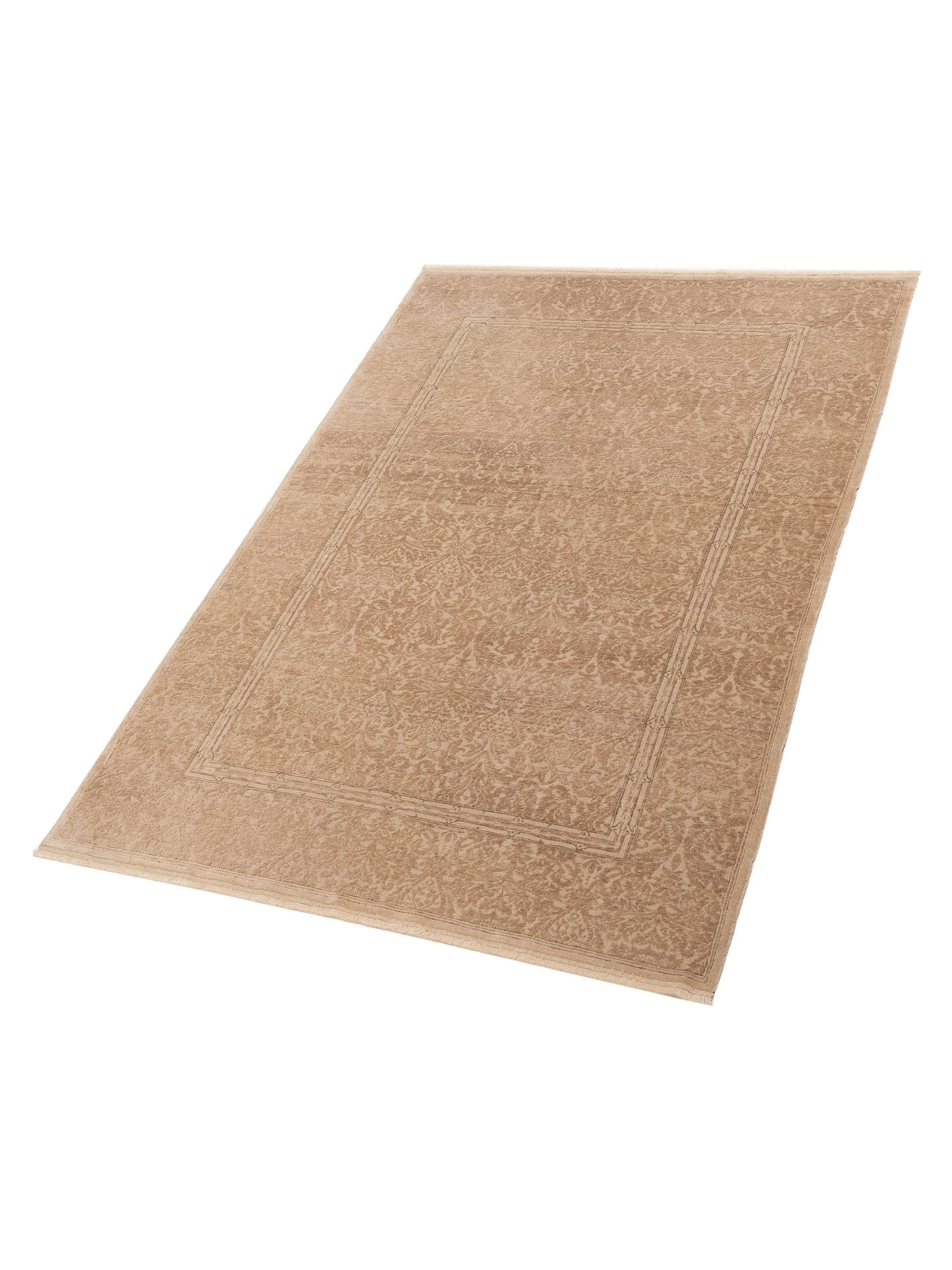 Defne Rose Beige Light Brown 6.2x9.1 Hand Knotted Rug