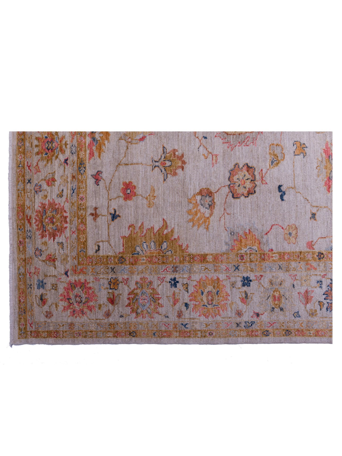 Angora Oushak 146458 Ivory Ivory 10.2x13.5 Hand Knotted Rug