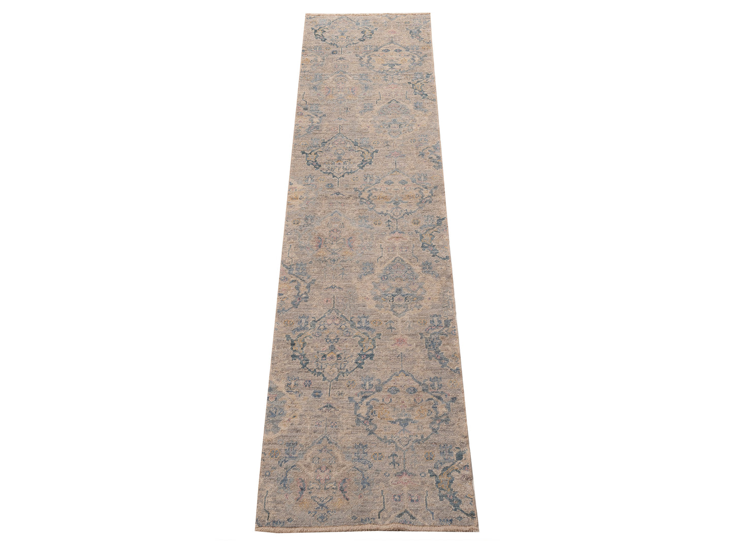 Angora Oushak 154099 Gray Blue 2.6x11.5 Hand Knotted Rug