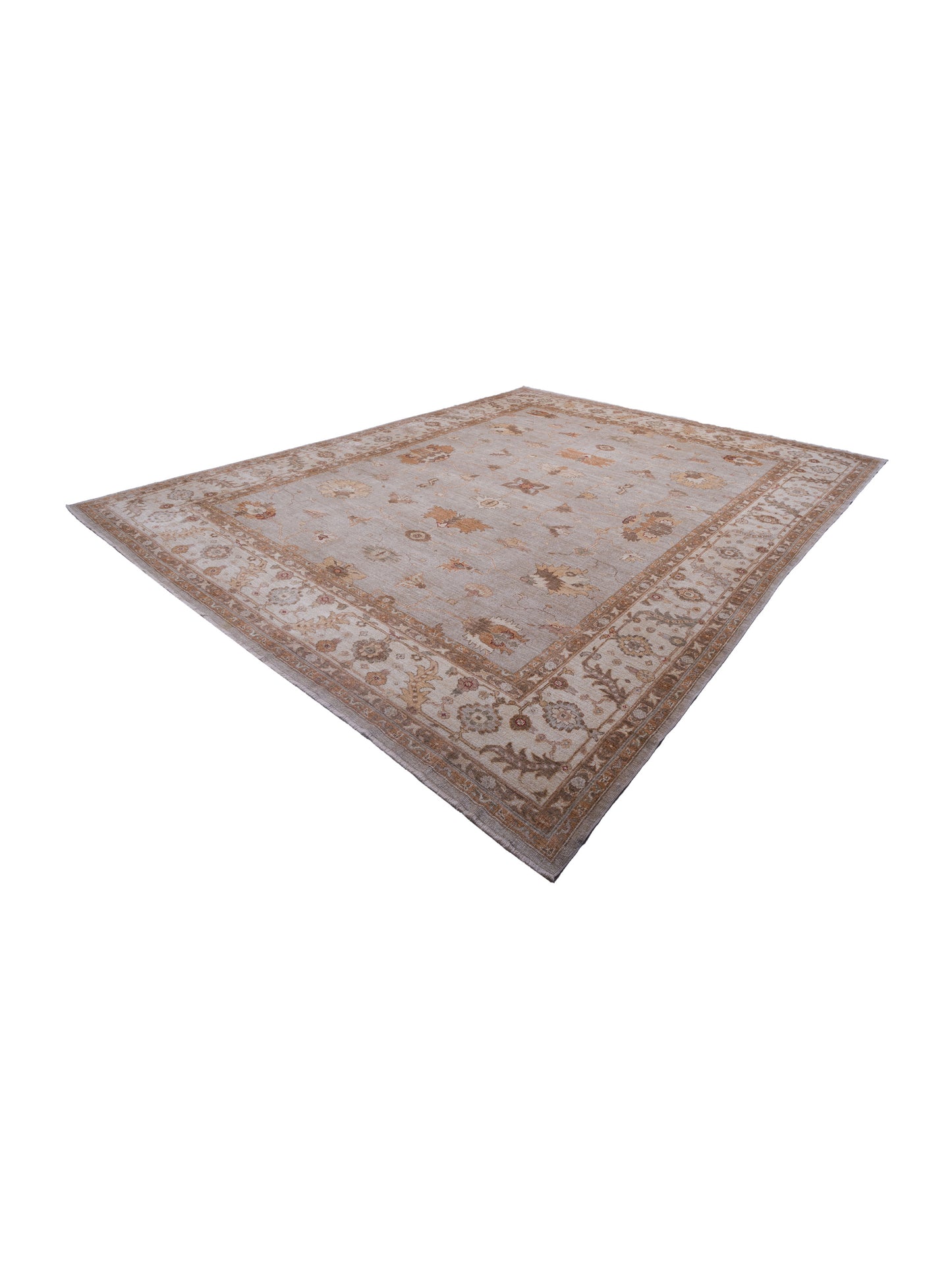 Angora Oushak 128142 Silver Ivory 14.3x17.5 Hand Knotted Rug