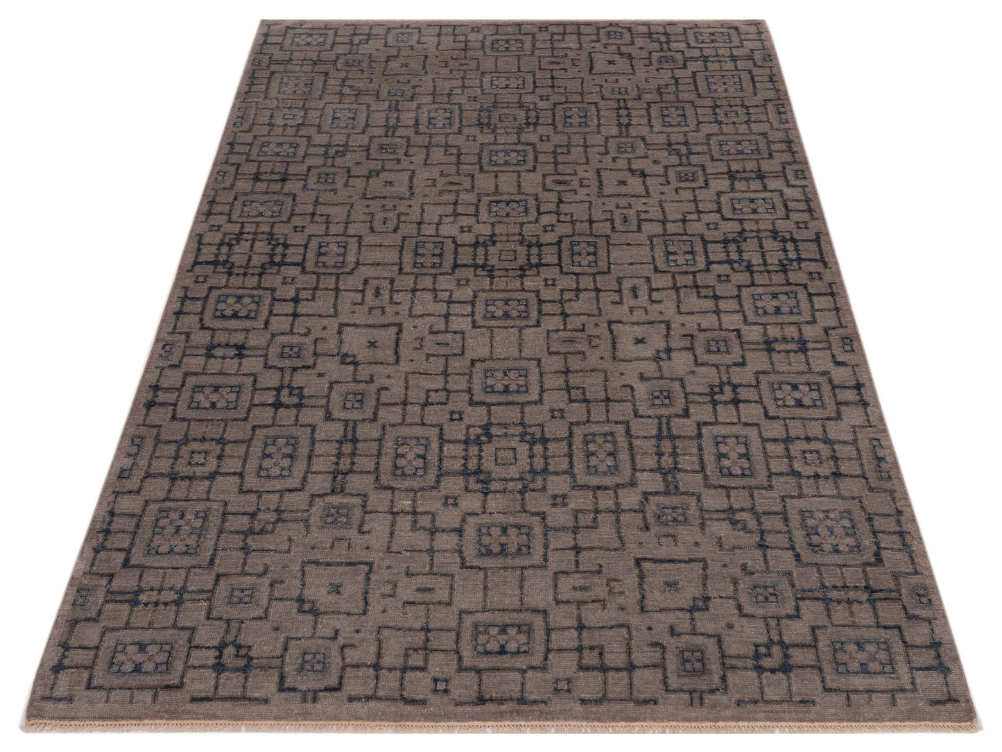 Evren 123414 Silver Blue 6x9.1 Hand Knotted Rug