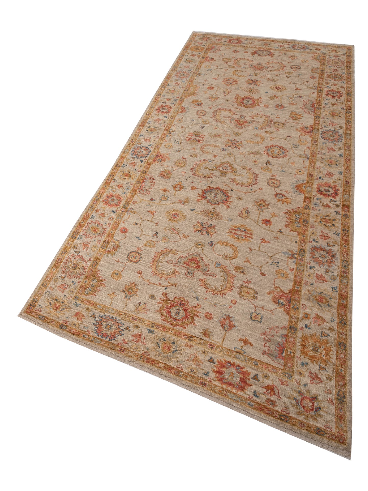 Angora Oushak 129879 Ivory Ivory 6x14.1 Hand Knotted Rug