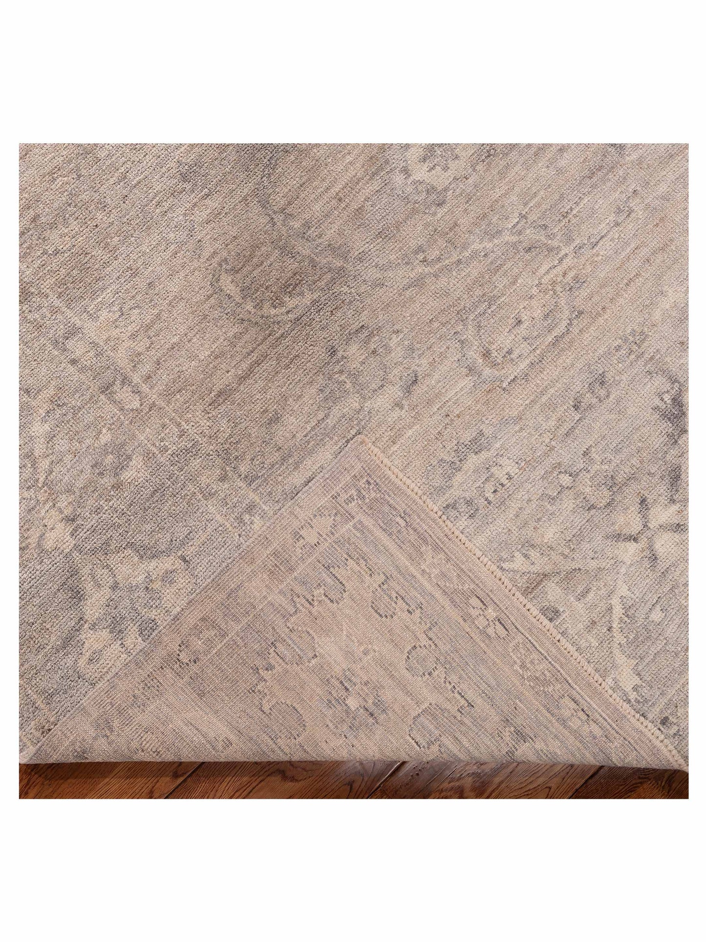 Angora Oushak 156076 Gray Gray 10x13.6 Hand Knotted Rug