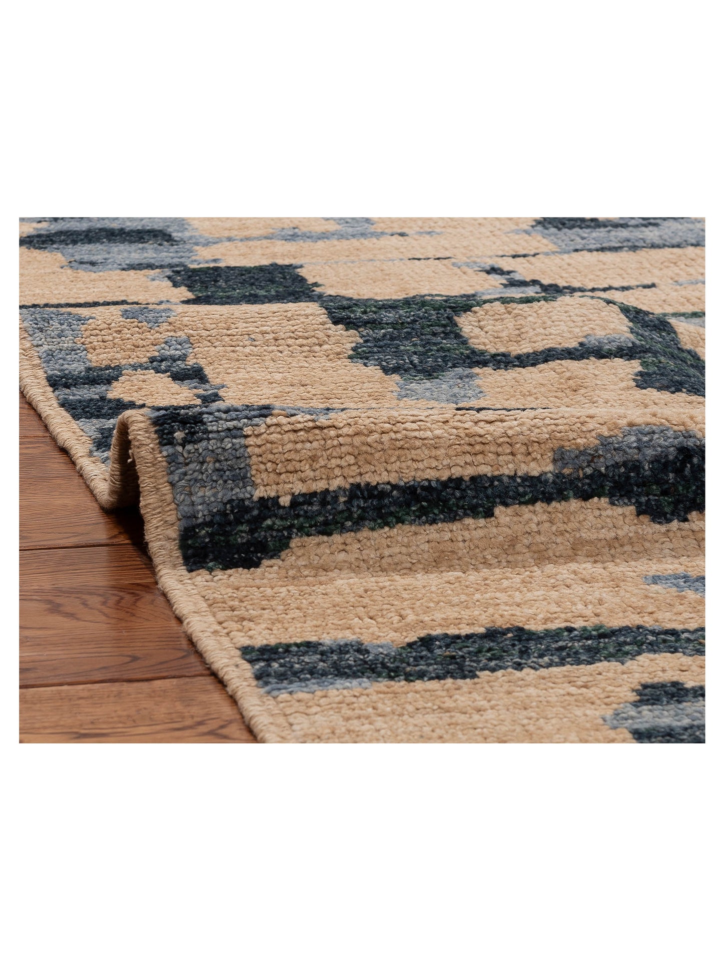 Atlas 156013 Ivory Blue 8.3x12.4 Hand Knotted Rug