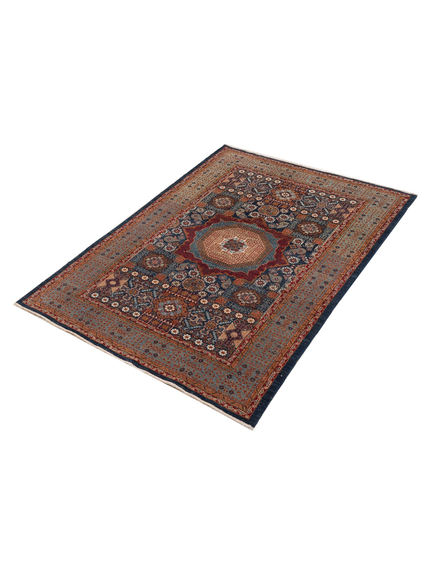 Artisan Mamluk 154619 Blue Blue 6x8.5 Hand Knotted Rug