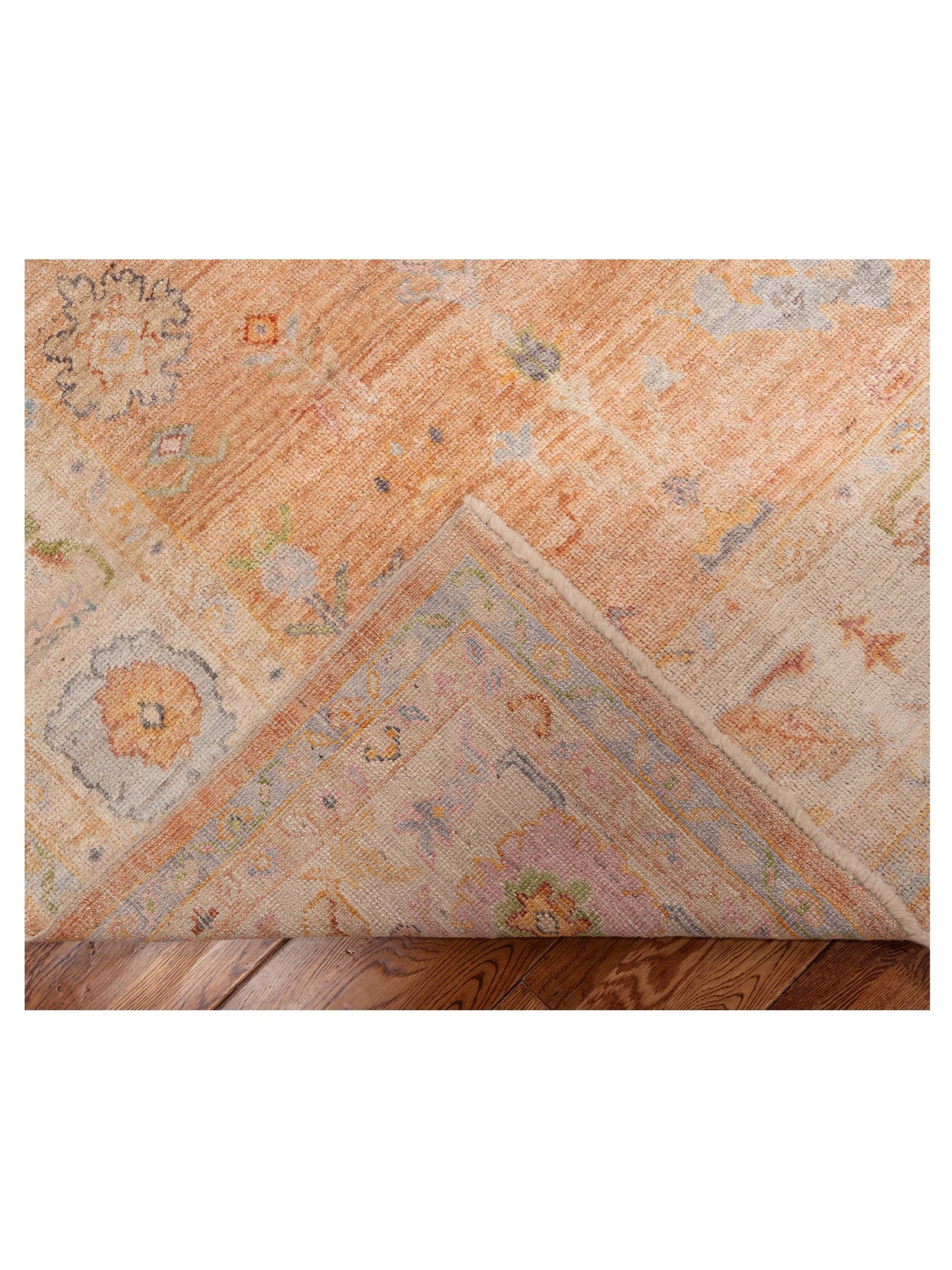 Angora Oushak 152552 Pink Ivory 7.10x9.7 Hand Knotted Rug