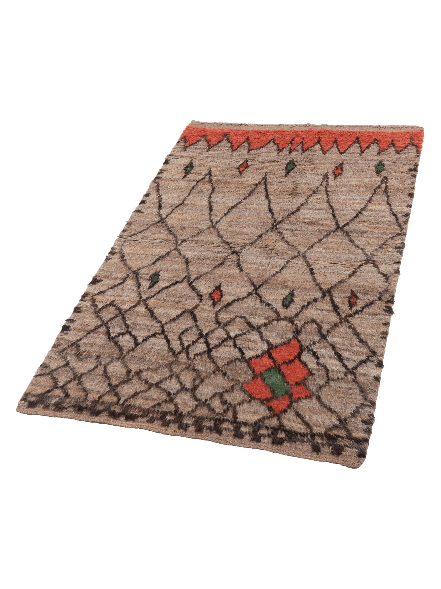 Berber Aspendos Light Brown Brown 5x8.1 Hand Knotted Rug