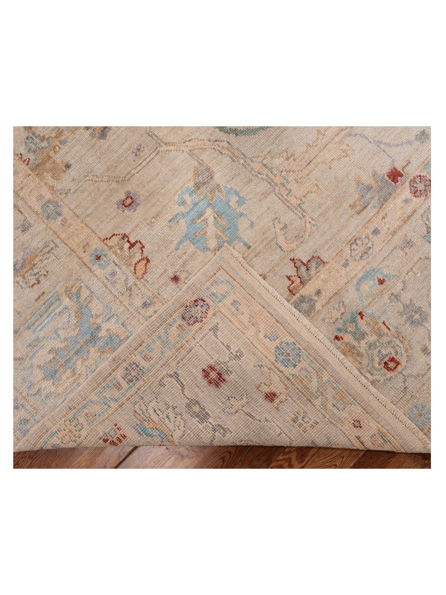 Angora Oushak 154243 Gray Gray 9.4x12.2 Hand Knotted Rug
