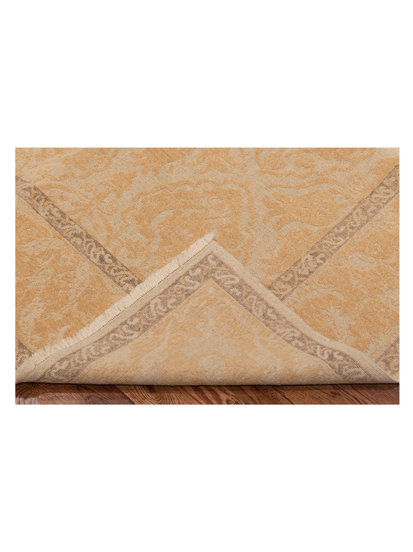 Defne Tulip Cream Gold 6.3x9 Hand Knotted Rug
