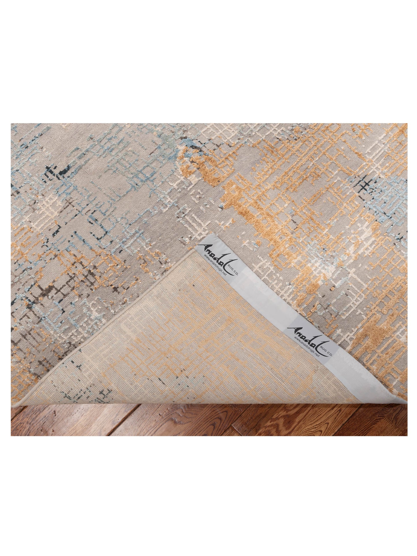 Dazzling 151880 Light Gray Gold 7.10x10.1 Hand Knotted Rug