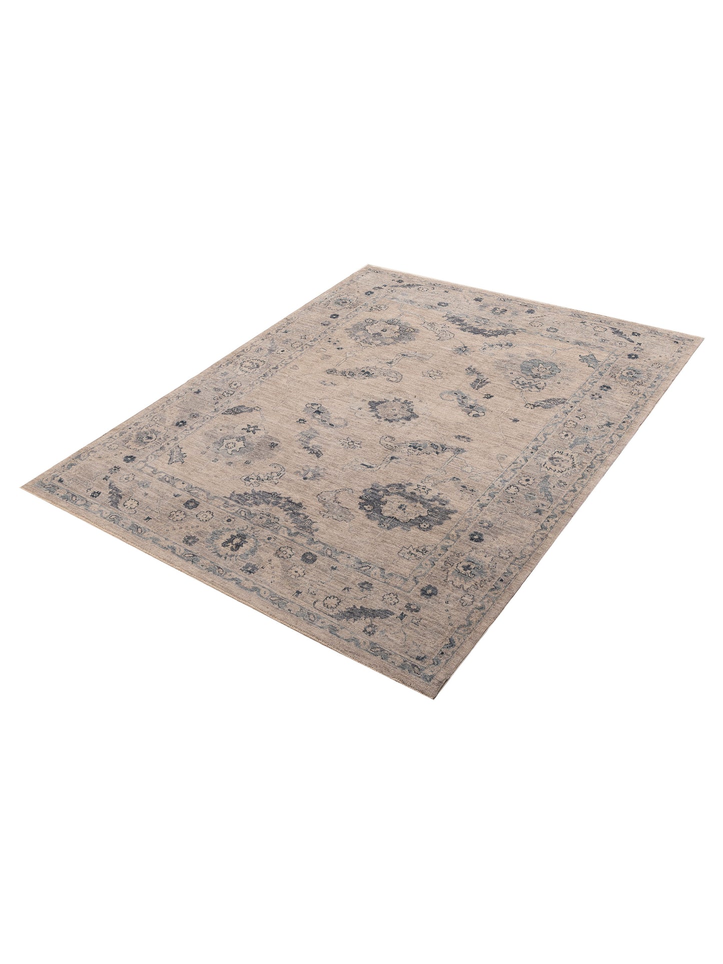 Angora Oushak 156157 Gray Gray 8.1x10.3 Hand Knotted Rug