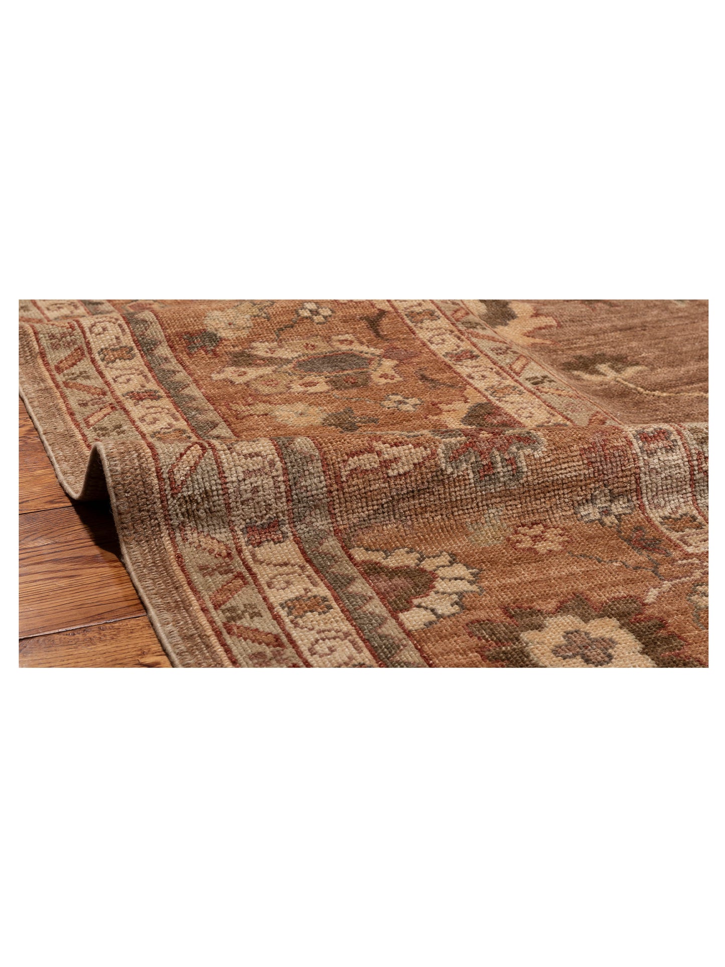Angora Oushak 92757 Brown Brown 12.11x16.4 Hand Knotted Rug