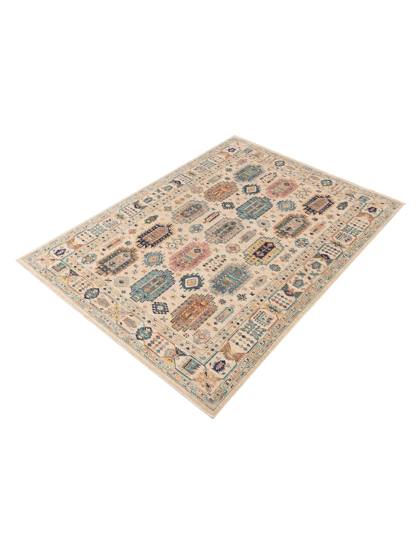 Artisan Kars 153563 Ivory Ivory 6.9x9.7 Hand Knotted Rug
