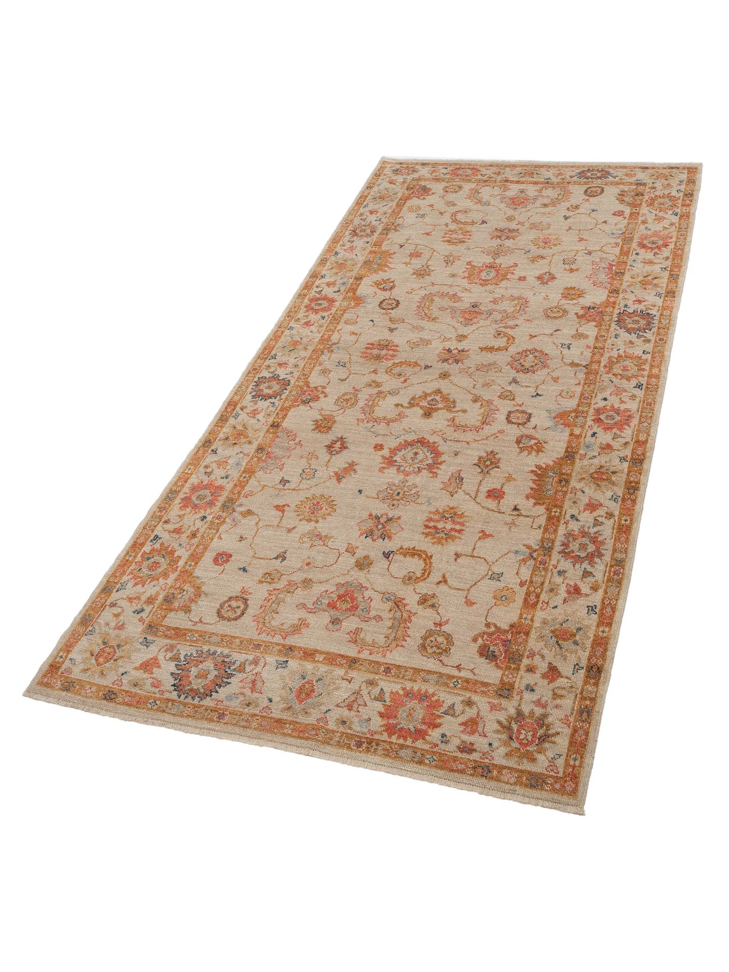 Angora Oushak 145827 Ivory Ivory 6.2x12.2 Hand Knotted Rug