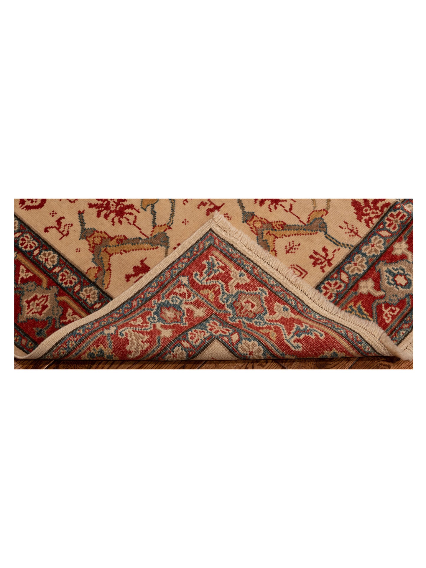 Antique Loom 148328 Ivory Red 4.1x6.3 Hand Knotted Rug