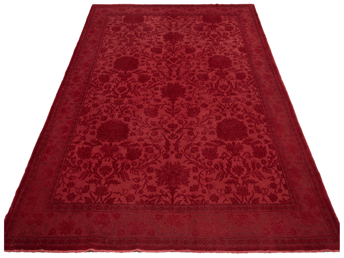 Vintage 75088 Red 9x12 Hand Knotted Rug