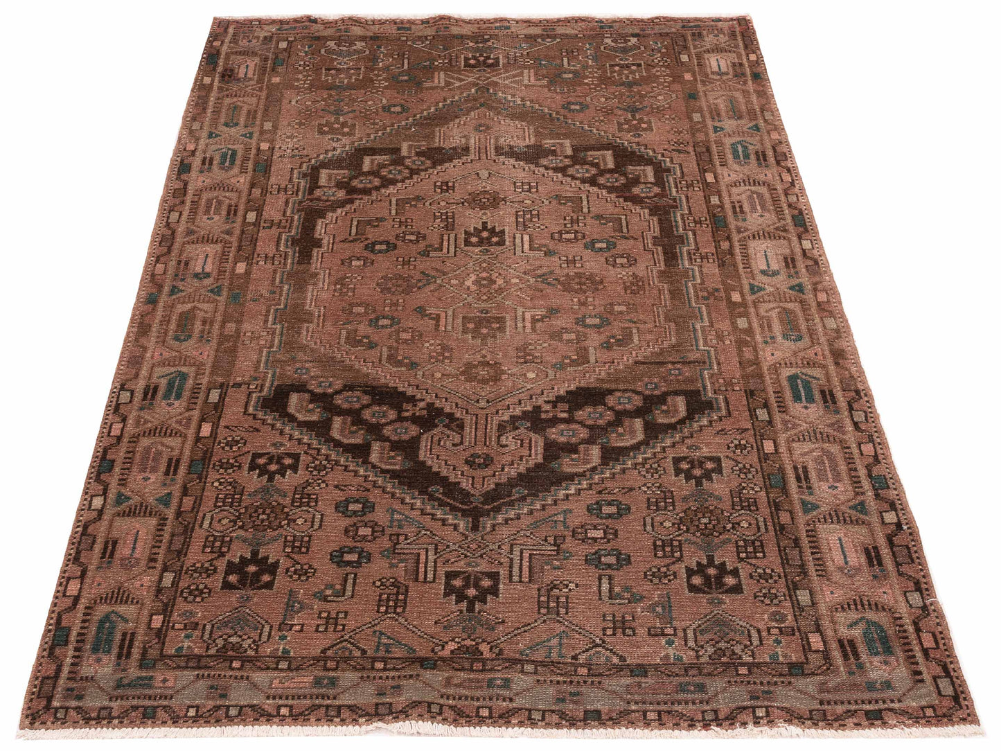 Persian 147699 Brown Brown 4.9x7.7 Hand Knotted Rug