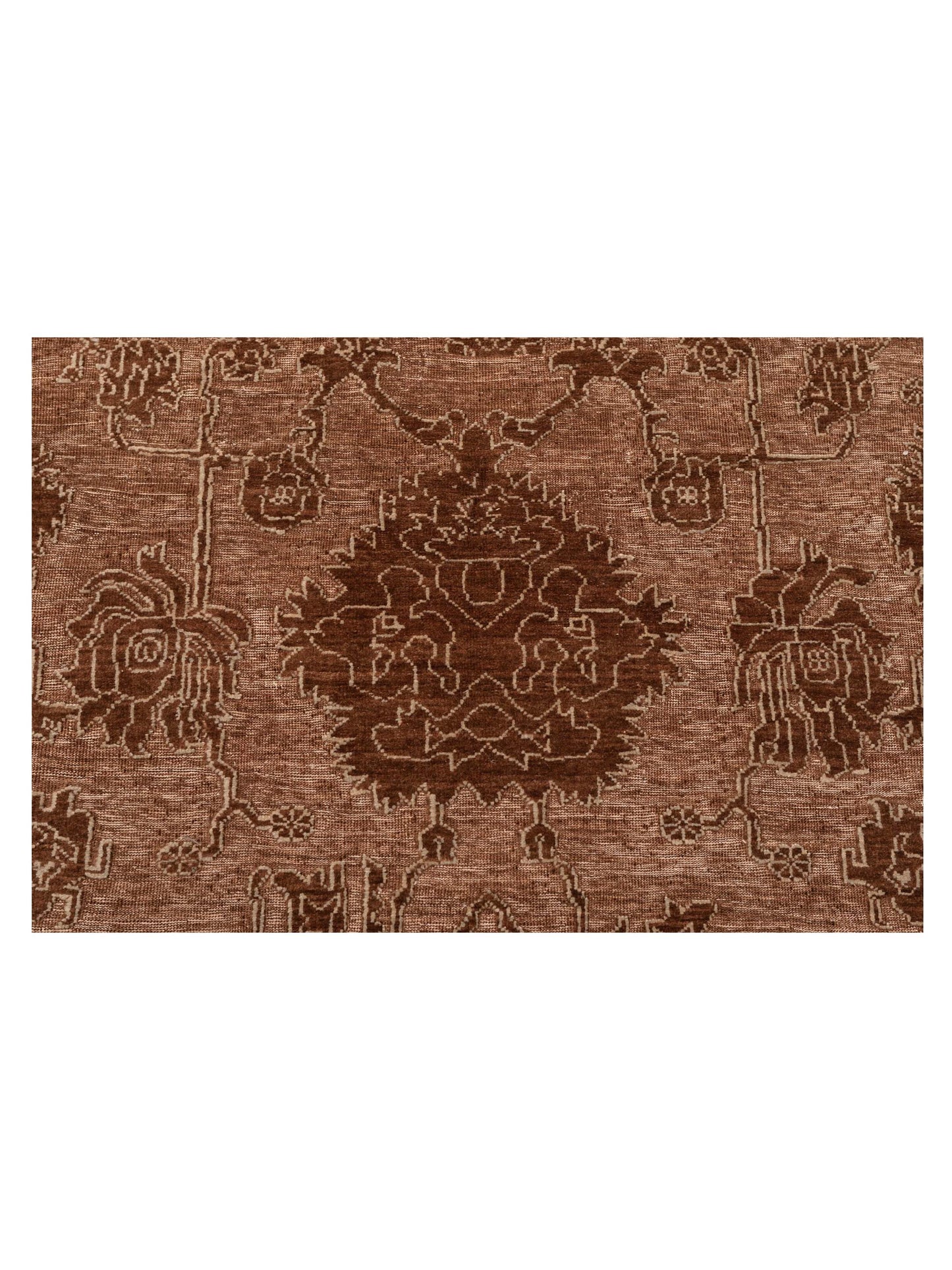 Defne Jade Brown Ice Blue 6.7x9.6 Hand Knotted Rug