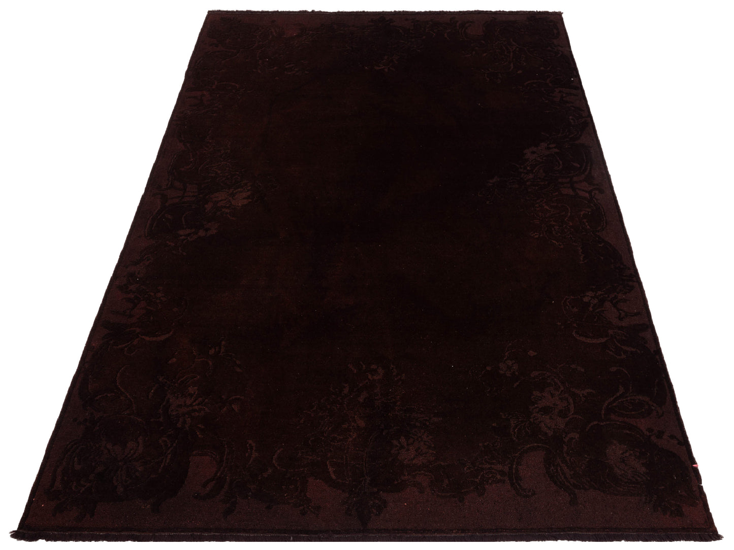 Vintage 109001 Dark Brown 6.10x9.6 Hand Knotted Rug