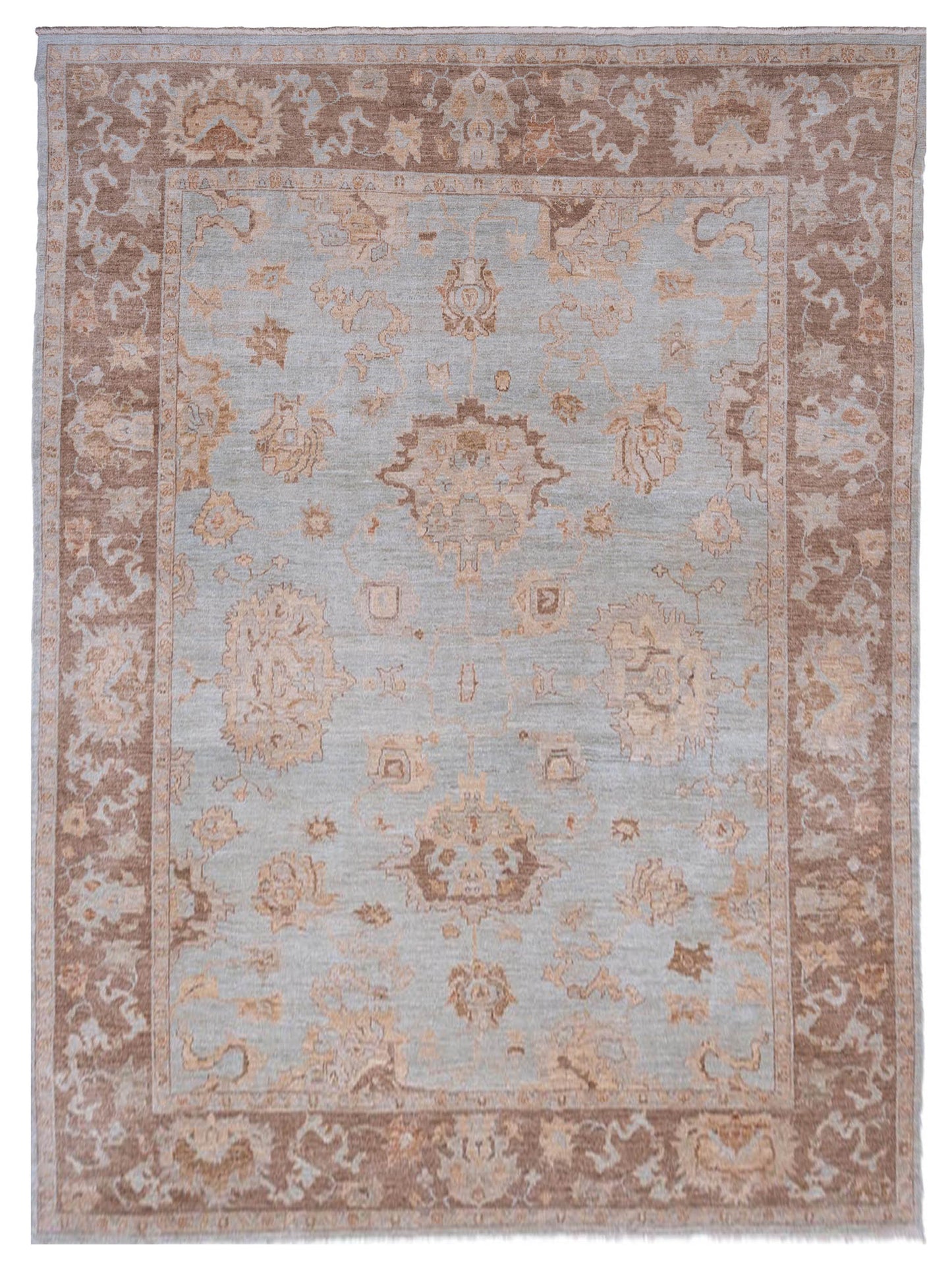 Anadol Angora Oushak  Ice Blue Brown Traditional