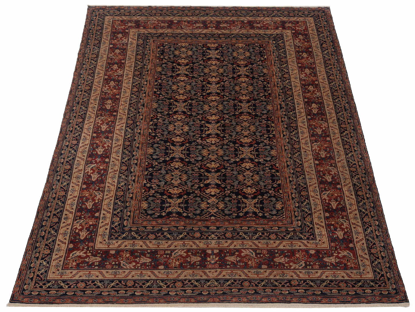 Antique Loom 110920 Navy Rust 9.3x12.1 Hand Knotted Rug