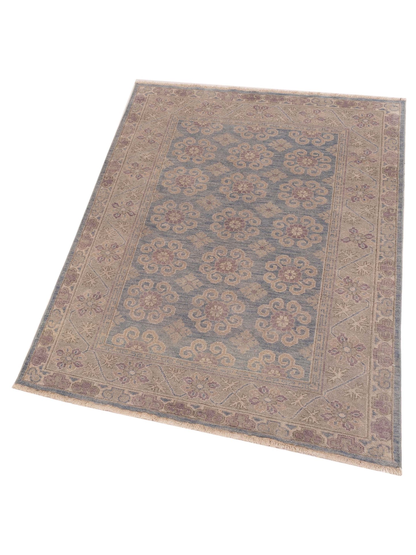 Evren 123504 Blue Silver 4.1x5.9 Hand Knotted Rug