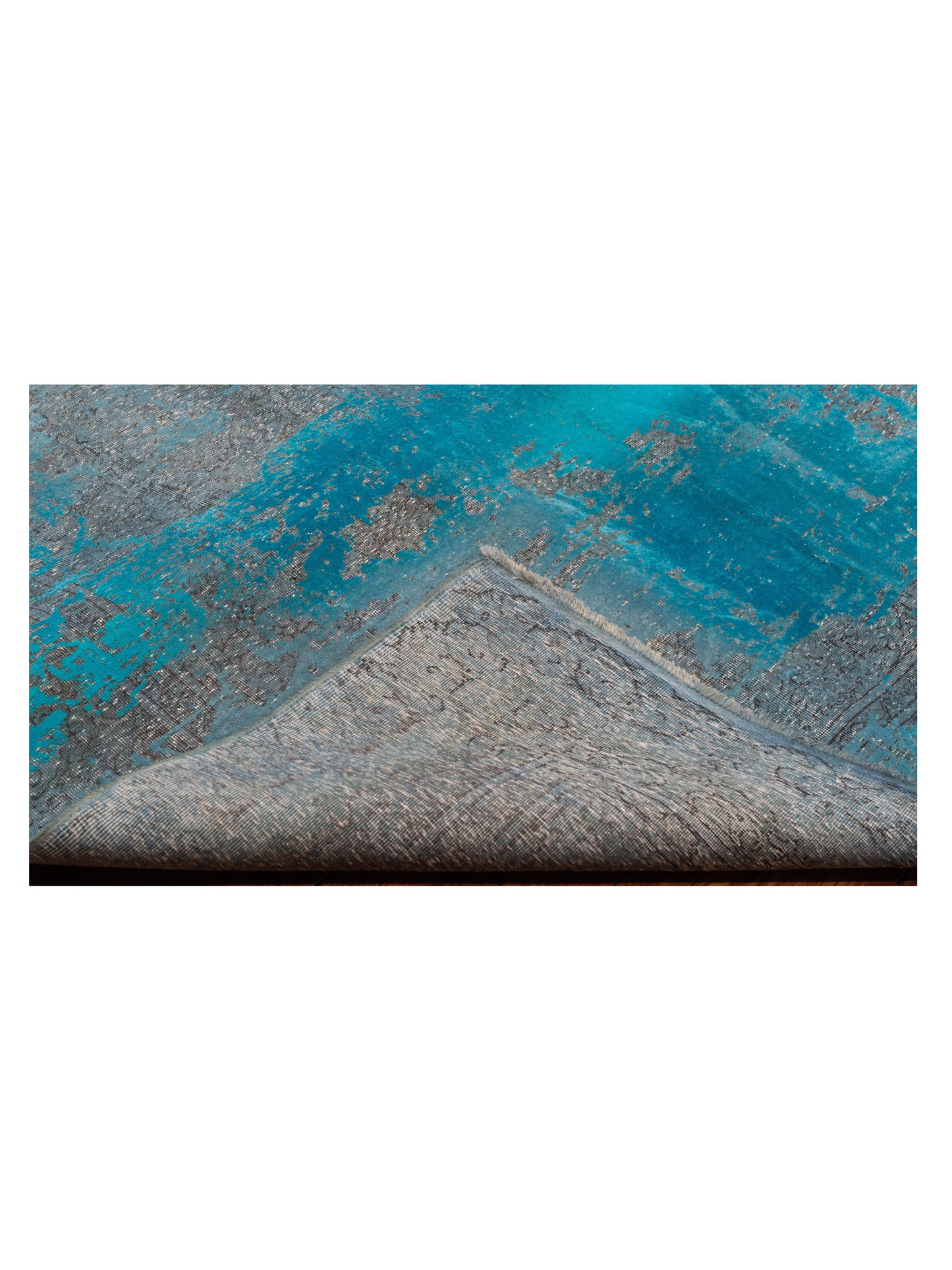 Vintage 109087 Blue 6.7x9.8 Hand Knotted Rug