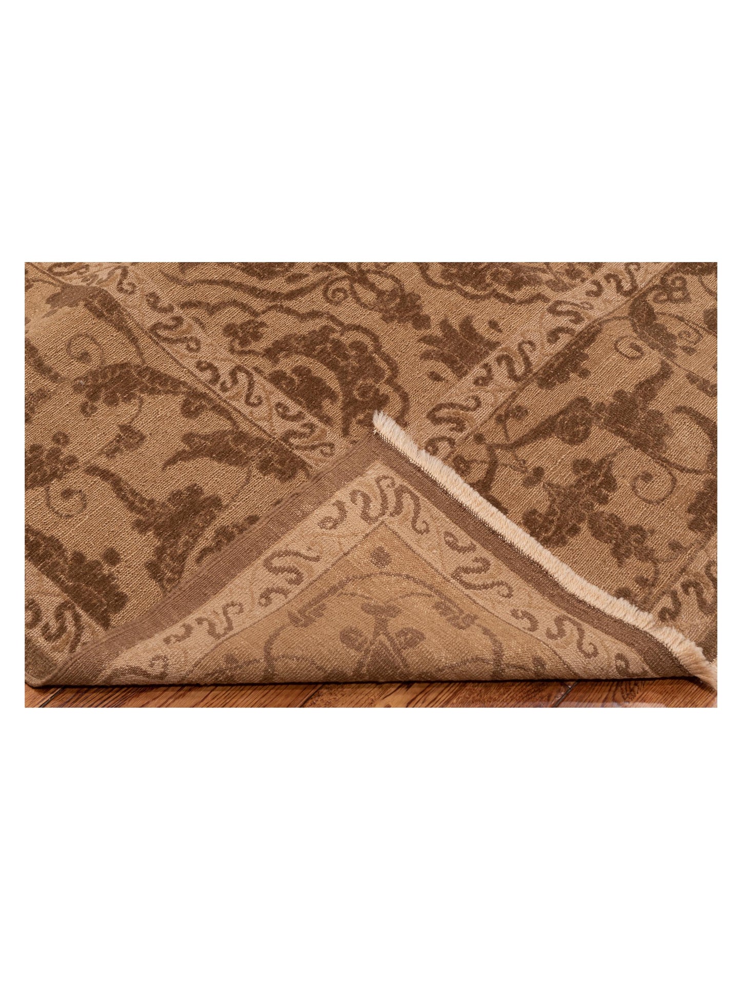 Defne Tulip Dark Brown Brown 9.4x11.11 Hand Knotted Rug