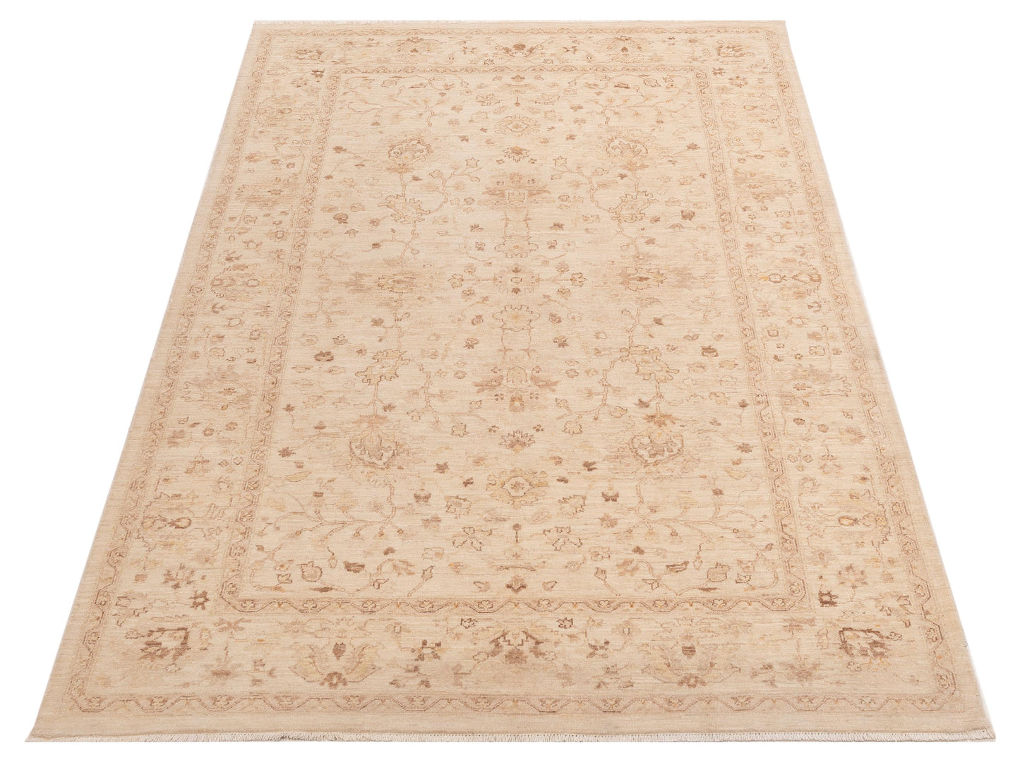 Laila 112508 Ivory Ivory 6.4x9.9 Hand Knotted Rug